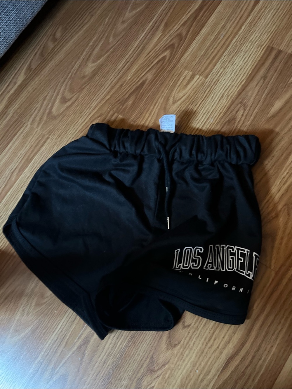 SHEIN Black 'Los Angeles' Women's Athletic Shorts